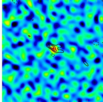 Image right: Initial radio telescope data showing the supernova SN 2007gr.
