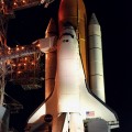 Space Shuttle discovery on launch pad