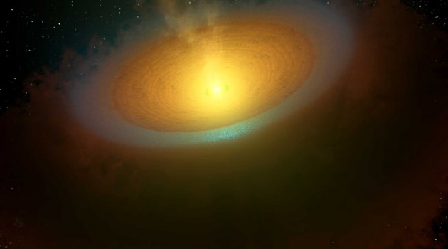 Frigid water cloud may be source of water delivered to dry planets by comets