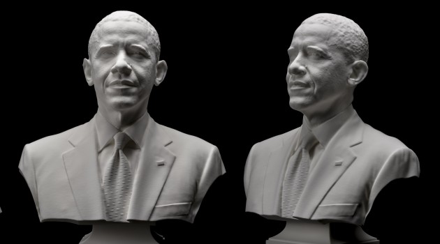 3-D–printed bust of President Obama created by the Smithsonian using 3-D scanning technology (Photo courtesy of Digital Program Office / Smithsonian Institution)