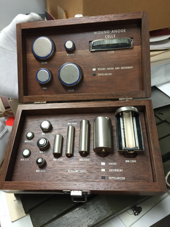 Ruben donated this collection of mercury button batteries to the Smithsonian in 1969. (Photo: Michelle Z. Donahue)