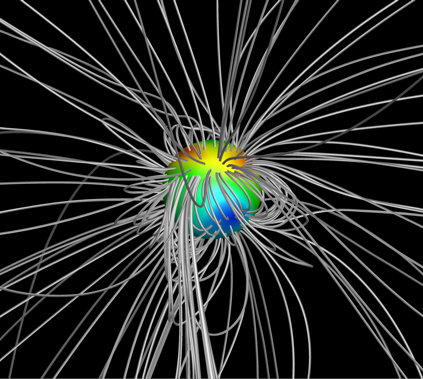 computer model of the magnetic field lines of the star Kappa Ceti