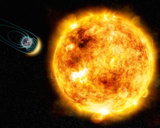 artist's illustration of the young Sun-like star Kappa Ceti