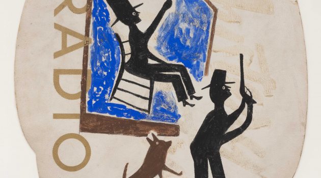 "Untitled (Radio)," by Bill Traylor about 1939 – 1942. Opaque watercolor and pencil on printed advertising cardboard. (Smithsonian American Art Museum, Museum purchase through the Luisita L. and Franz H. Denghausen Endowment, image courtesy of Judy A. Saslow)