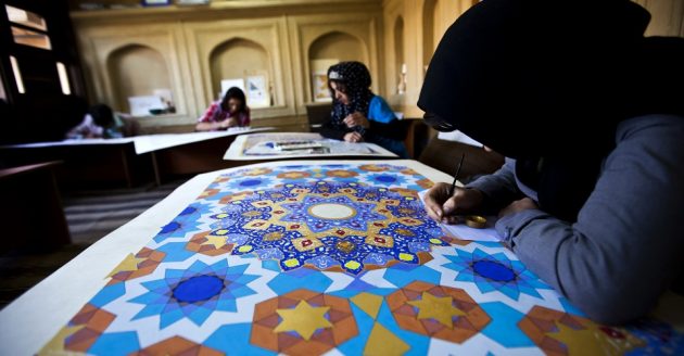 Turquoise Mountain is also committed to providing a sustainable source of income for Afghanistan's young women. Currently over half of Turquoise Mountain's calligraphy and jewelry students are women.