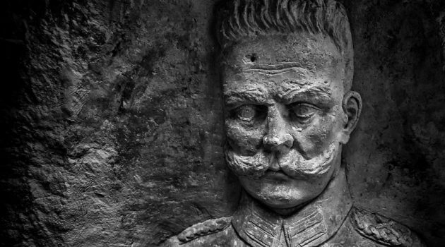 Over several years, photographer Jeff Gusky made numerous excursions into underground WWI soldier living spaces to document the stone carvings of the soldiers with high-end art photography. This is a portrait of Paul von Hindenburg, Chief of the German General Staff from August 1916 to the end of the war. (Photo by Jeff Gusky)