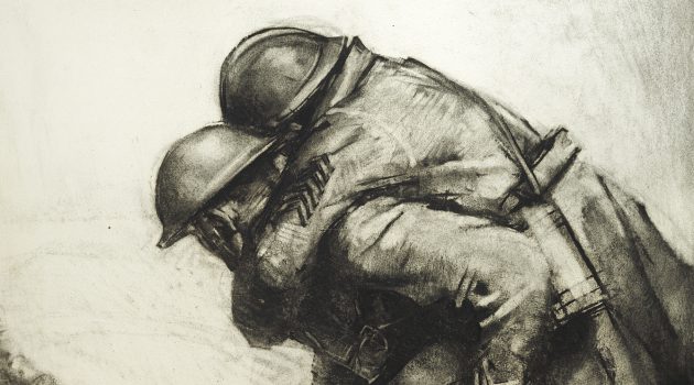 “Helping a Wounded Ally,” Harry Everett Townsend, charcoal on paper, 1918
Smithsonian’s National Museum of American History