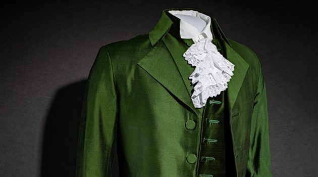 Costume designer Paul Tazewell designed this suit, worn by Lin-Manuel Miranda as Alexander Hamilton in the second act of the play "Hamilton: An American Musical." In 2016, Tazewell won a Tony for Best Costume Design in a Musical for the play.  (Courtesy of the Smithsonian’s National Museum of American History)
